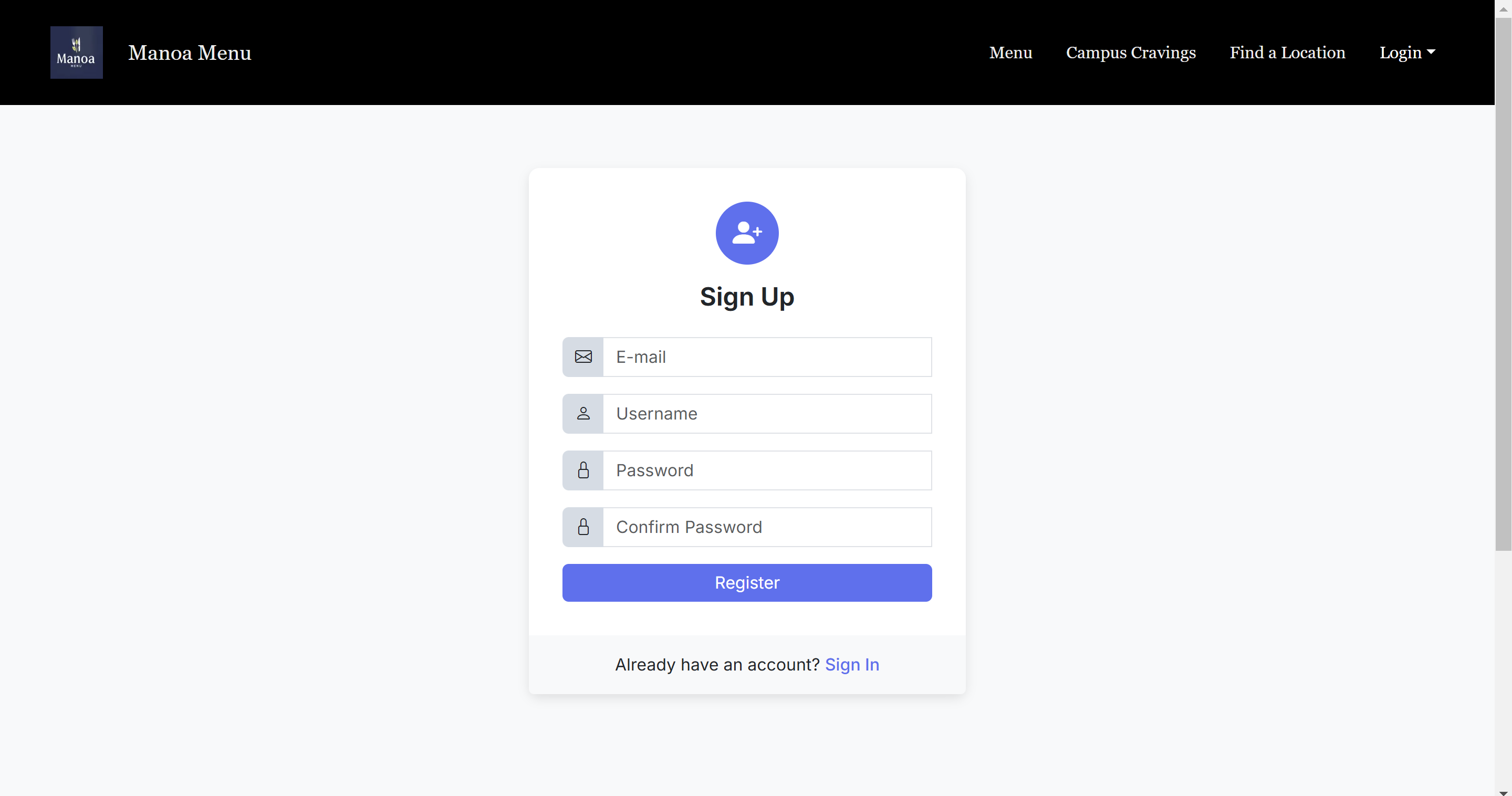 Sign-up Page